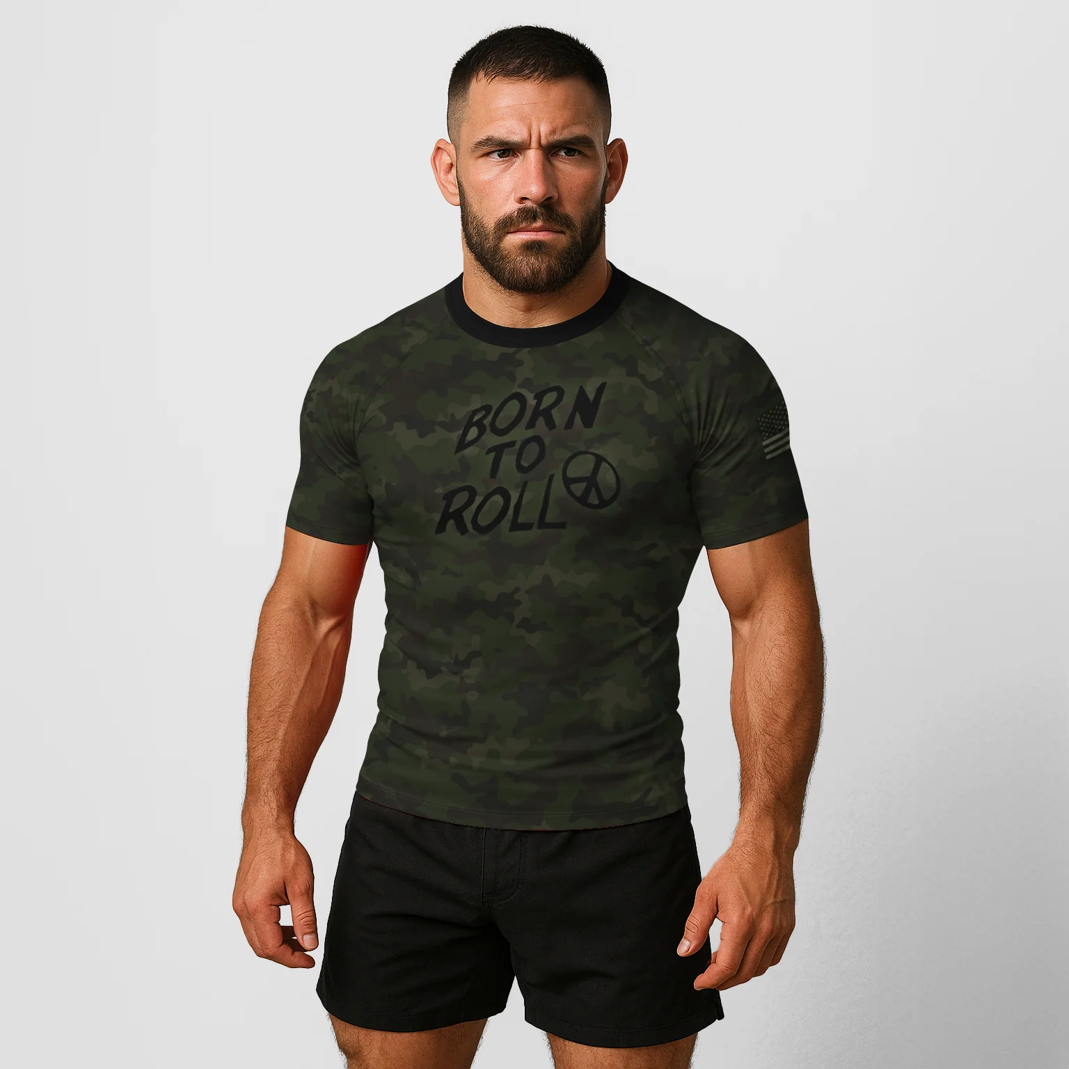 BJJ Religion Born To Roll Short Sleeve Rashguard - Image 3