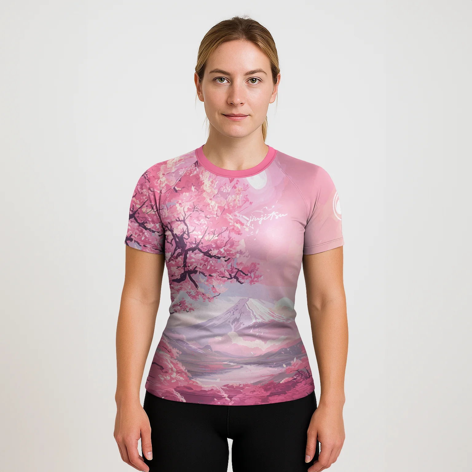 BJJ Religion Women's Pink Tranquility Rashguard - Image 4