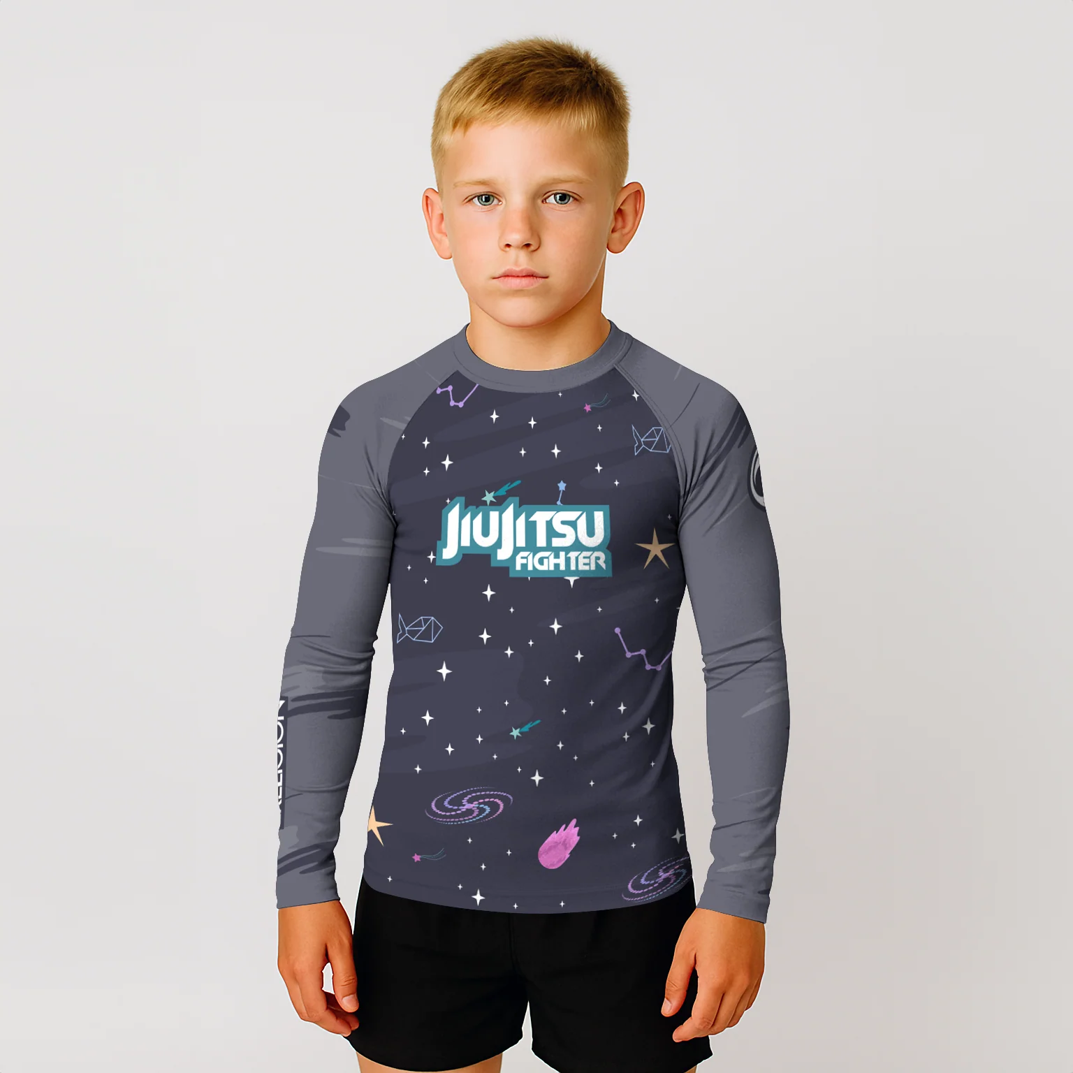 BJJ Religion Youth Galactic Fighter Rashguard - Image 3