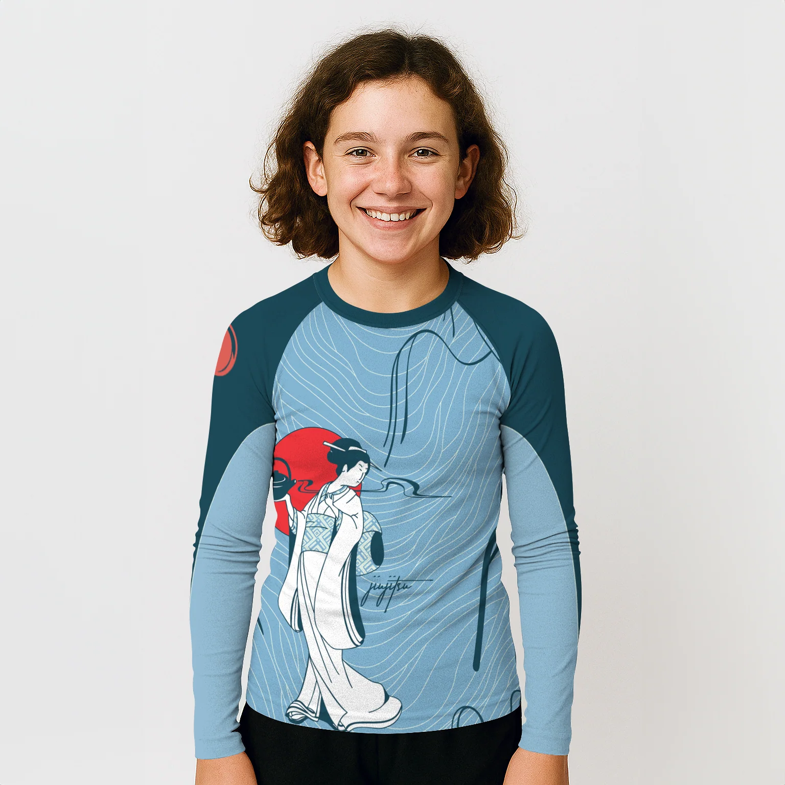 BJJ Religion Youth Geisha Rashguard - Image 3