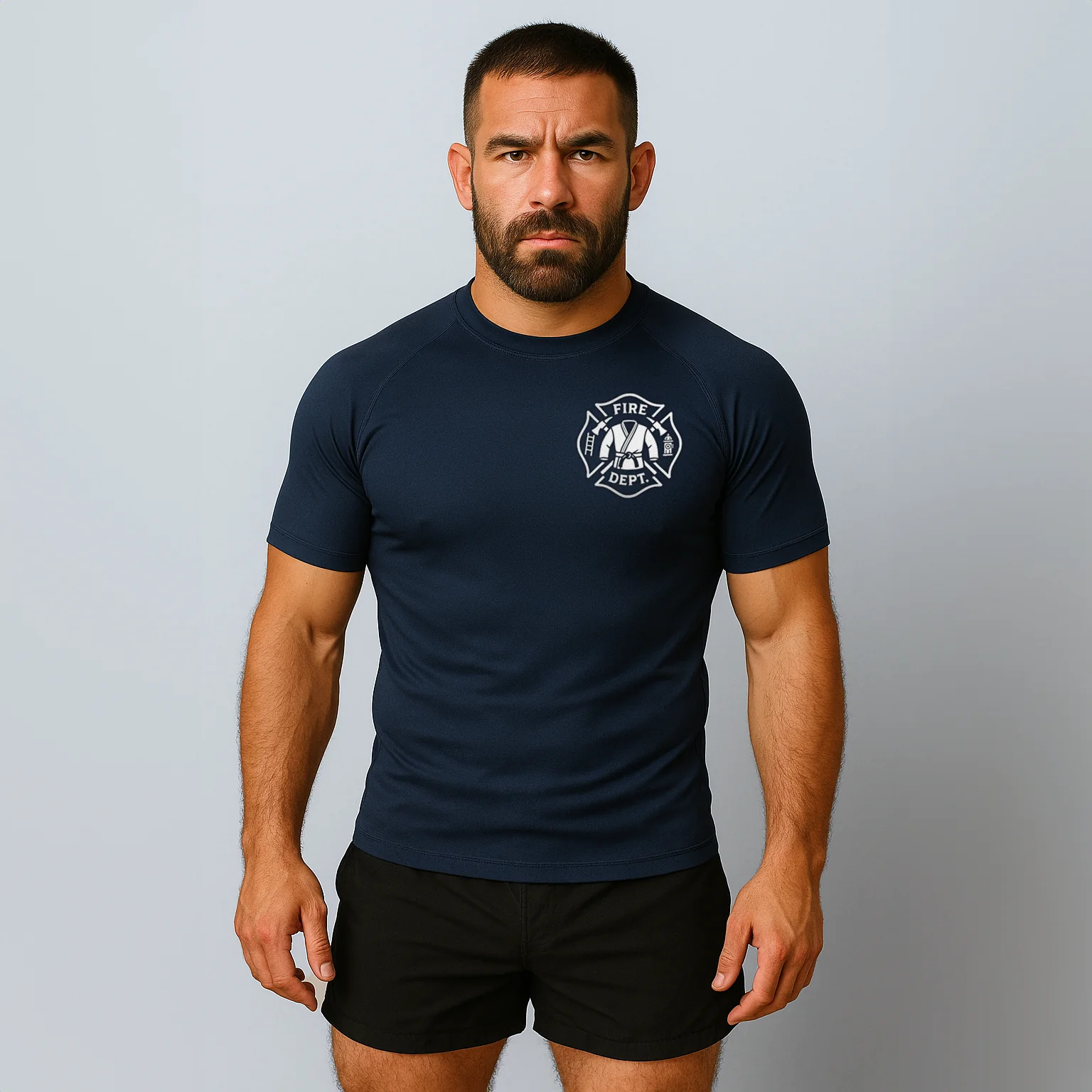 Firefighter Short Sleeve Rashguard - Navy - Image 3