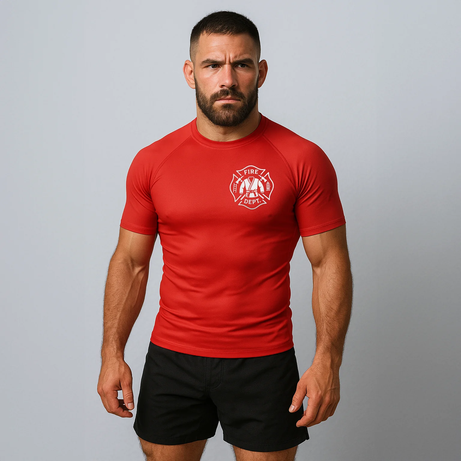 Firefighter Short Sleeve Rashguard - Red - Image 3