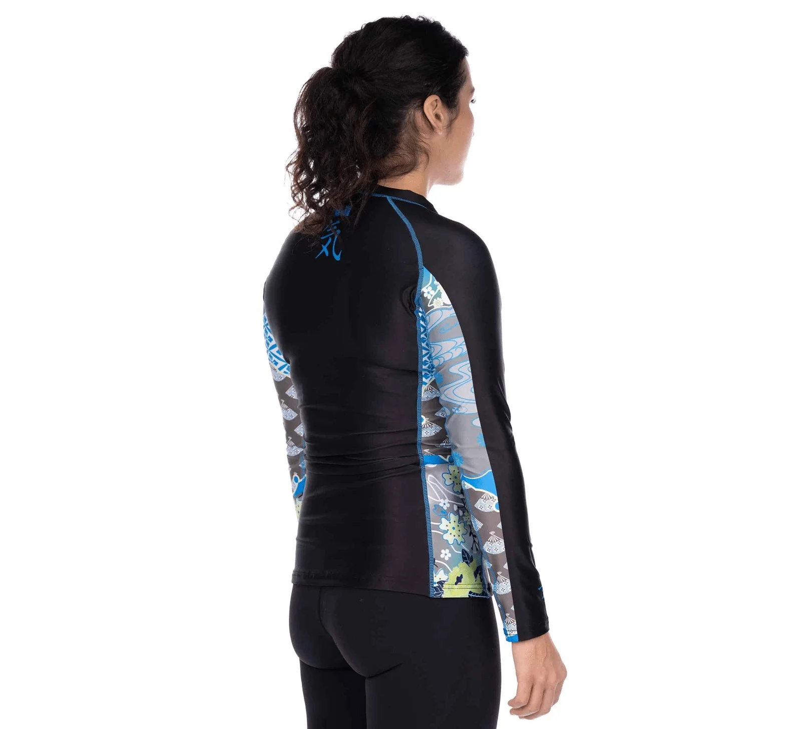 Fuji Kimono Womens Long Sleeve Rashguard Blue - Image 8