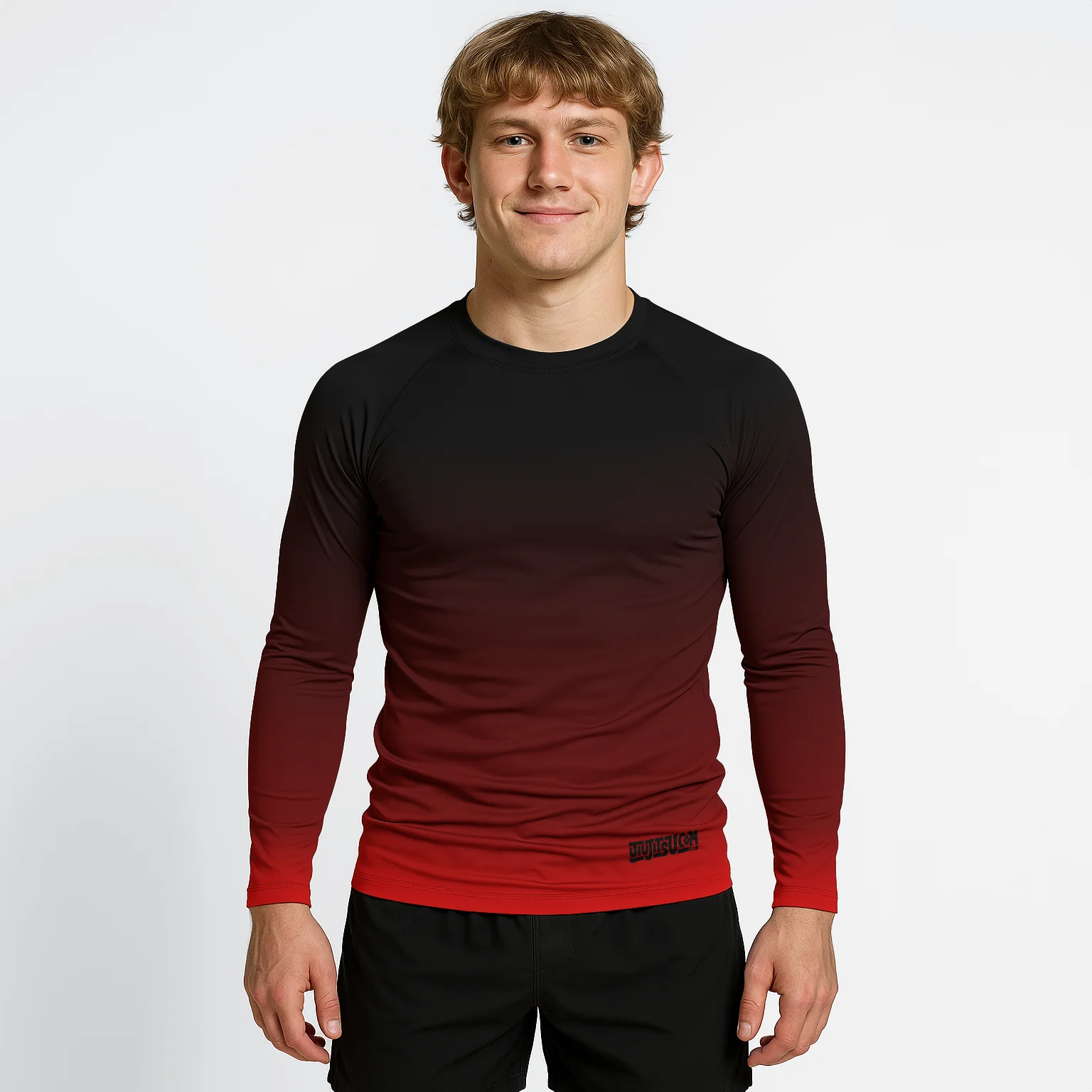 Jiujitsu.com Long Sleeve Ranked Rashguard - Black - Image 4