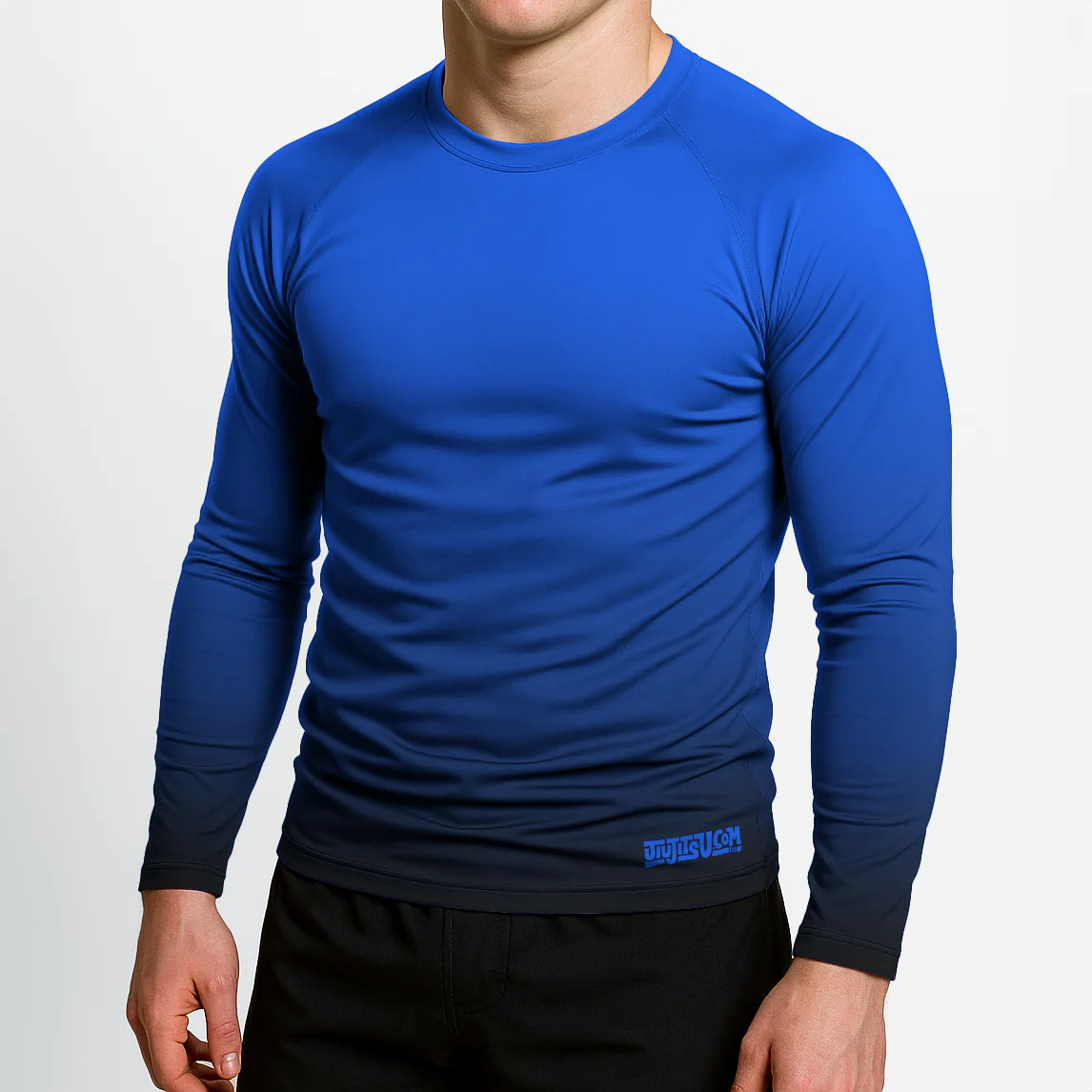 Jiujitsu.com Long Sleeve Ranked Rashguard - Blue - Image 2