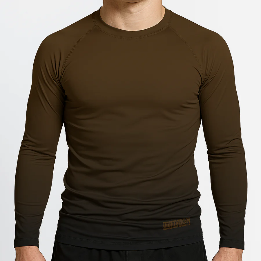 Jiujitsu.com Long Sleeve Ranked Rashguard - Brown