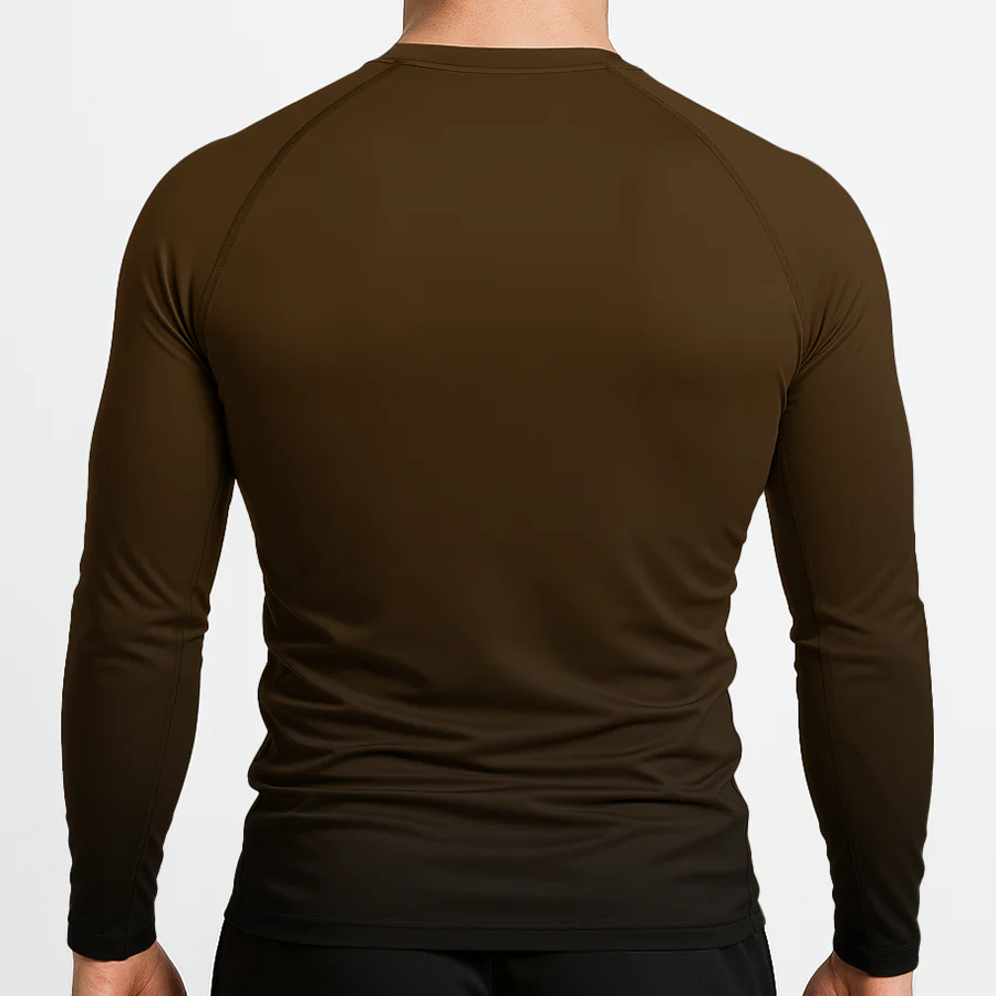 Jiujitsu.com Long Sleeve Ranked Rashguard - Brown - Image 3