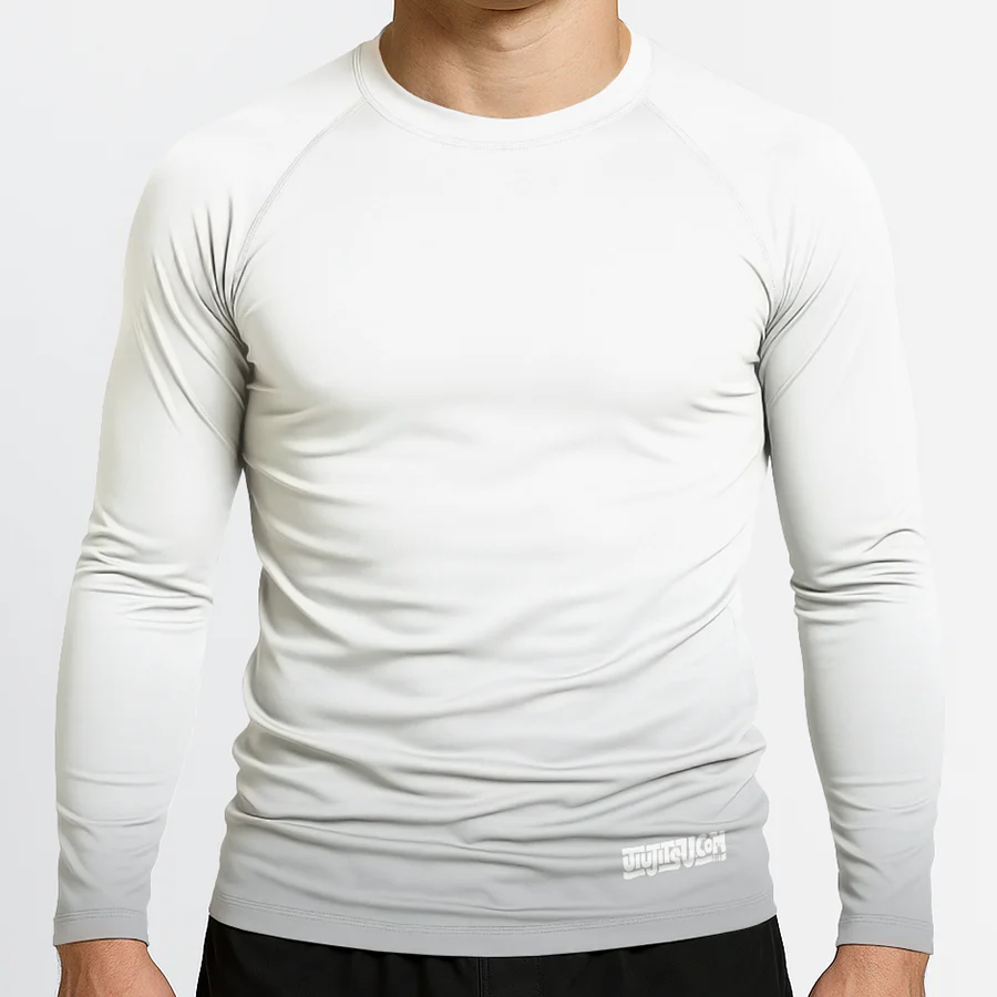 Jiujitsu.com Long Sleeve Ranked Rashguard - White