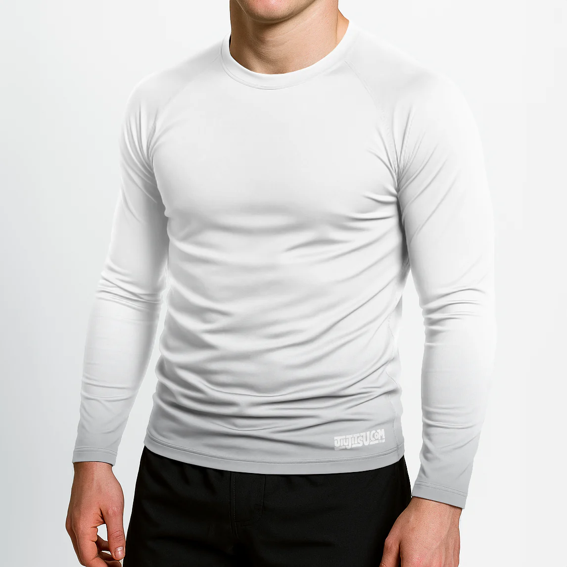 Jiujitsu.com Long Sleeve Ranked Rashguard - White - Image 2