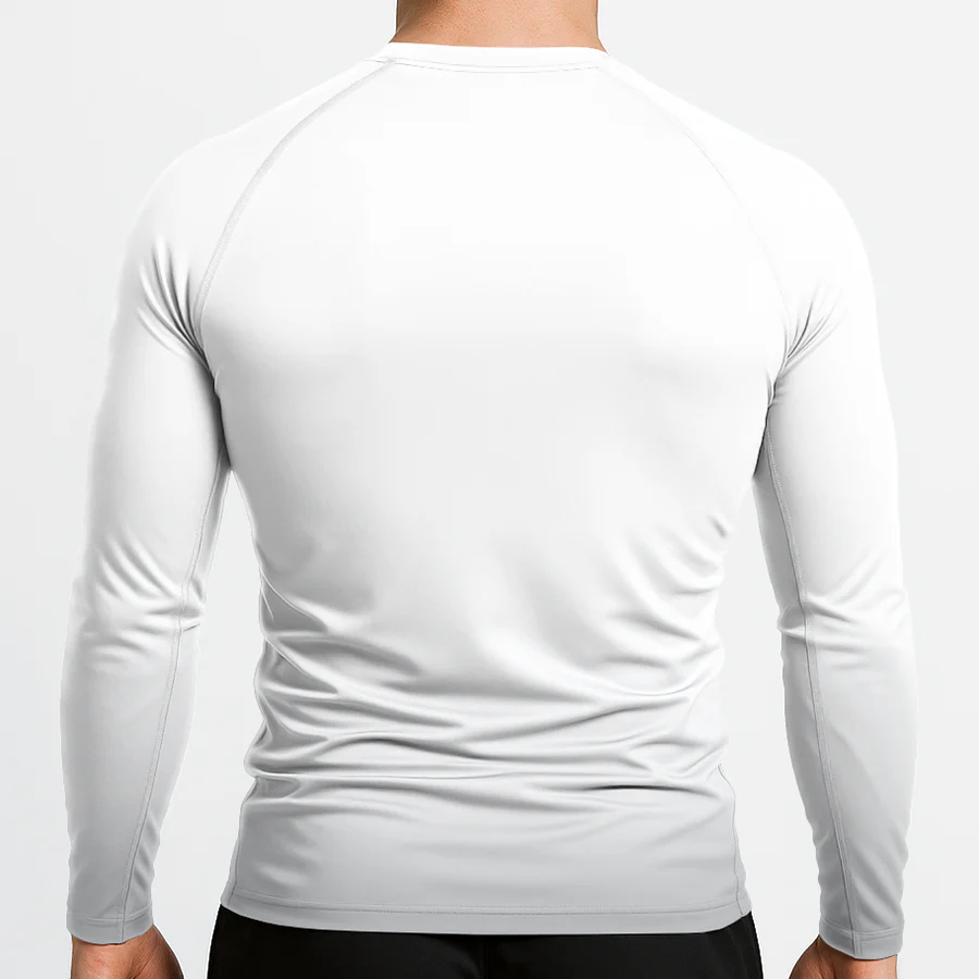 Jiujitsu.com Long Sleeve Ranked Rashguard - White - Image 3