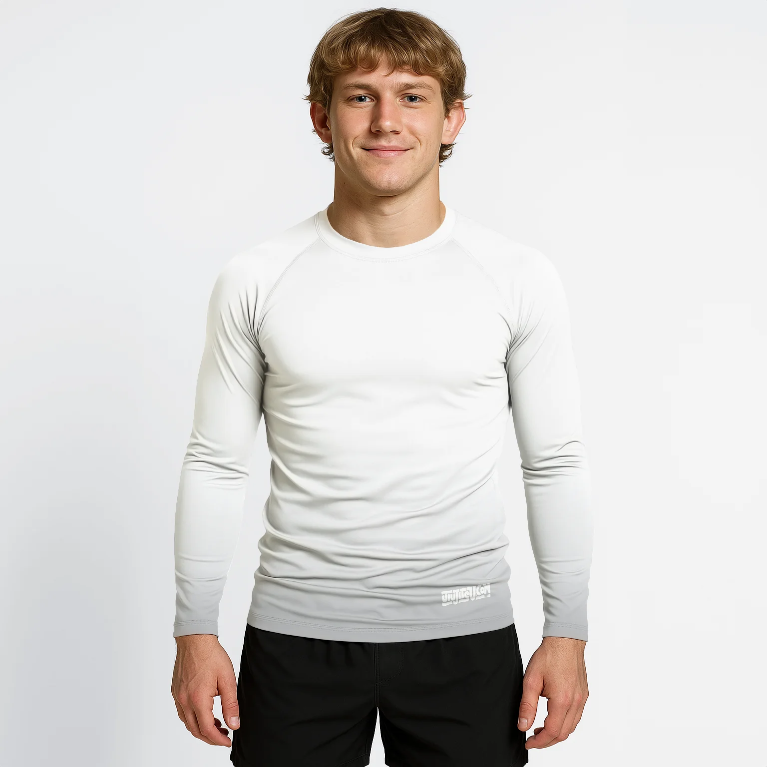 Jiujitsu.com Long Sleeve Ranked Rashguard - White - Image 4